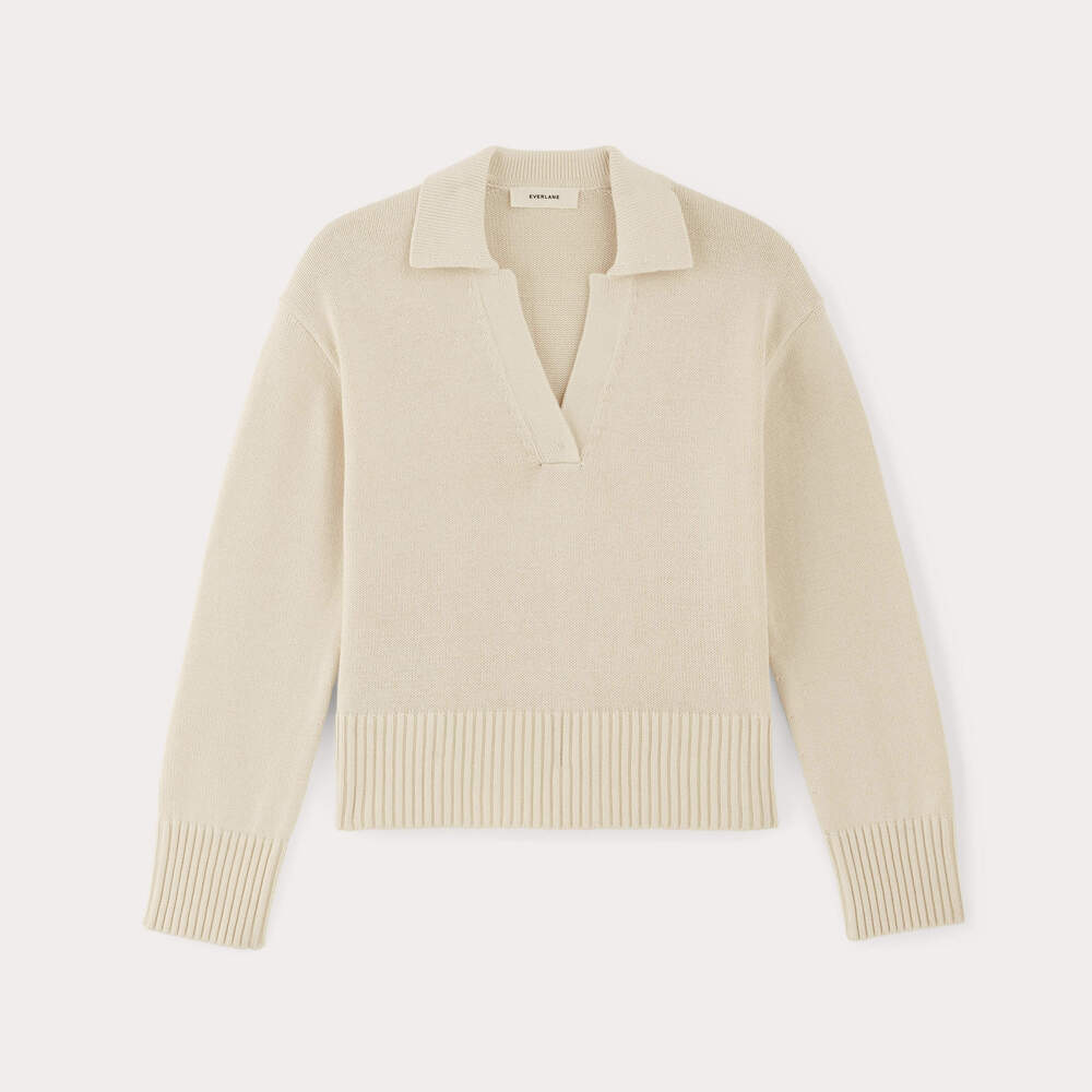 Everlane Women's Boxy Polo in Everyday Cotton Shirt in Canvas, Size 2XL